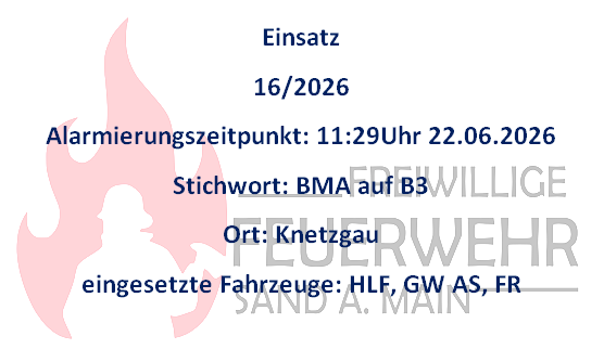 Einsatz 22.06.2026 B3 BMA auf B3